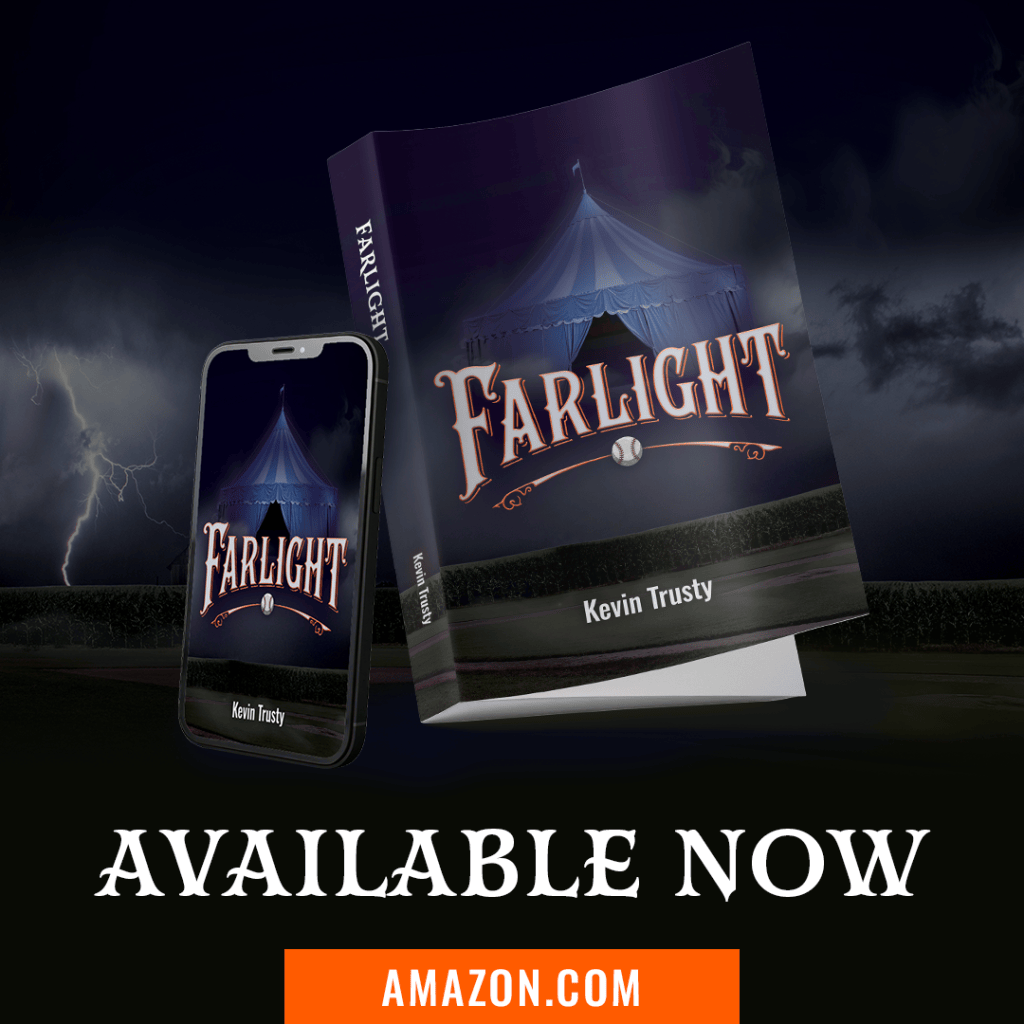 Farlight book cover with the text "Available Now" on it and a button that links to Amazon.